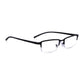 Matt Black Rectangular Half Frame Reading Glasses with Spring Hinges For Men