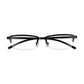 Matt Black Rectangular Half Frame Reading Glasses with Spring Hinges For Men