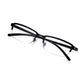 Matt Black Rectangular Half Frame Reading Glasses with Spring Hinges For Men