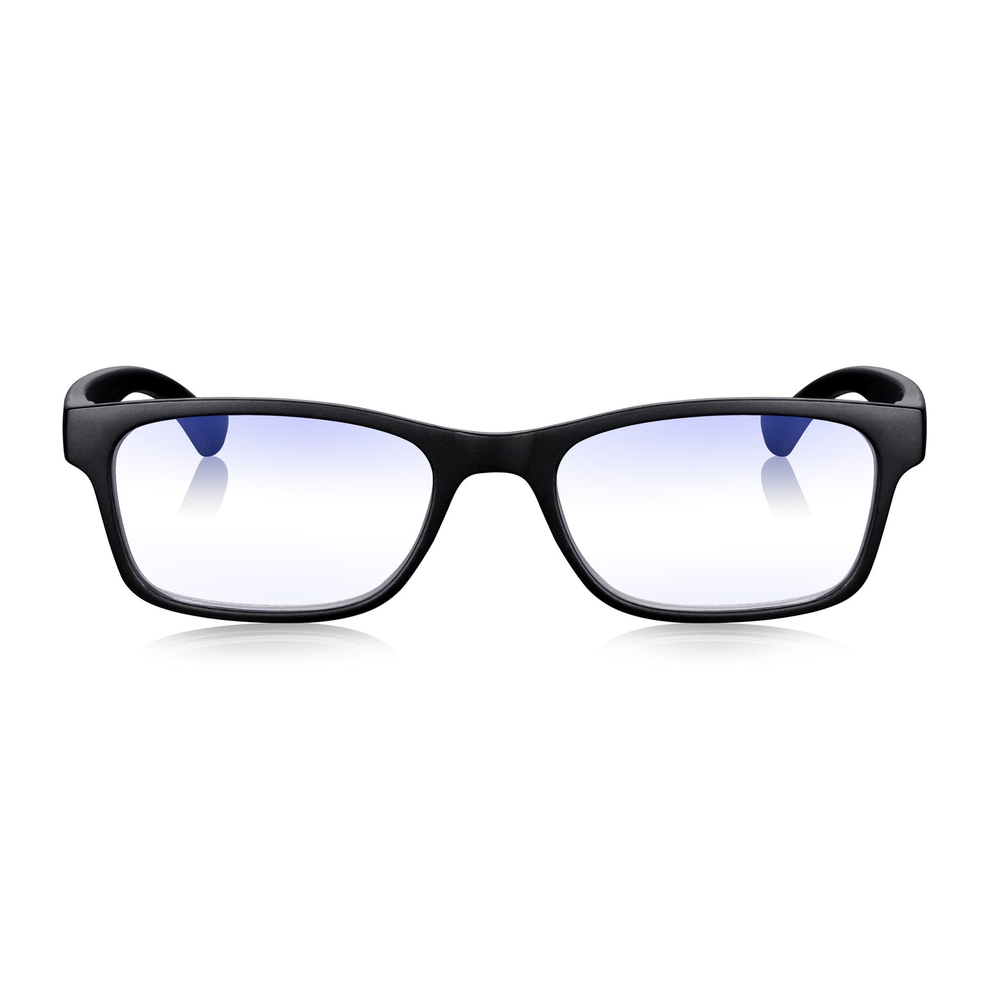 Black Rectangular Blue Light Blocking Reading Glasses For Men & Women