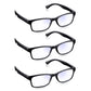 3 Pack - Read Optics Black Rectangular Blue Light Blocking Reading Glasses For Men & Women