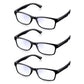 3 Pack - Read Optics Black Rectangular Blue Light Blocking Reading Glasses For Men & Women
