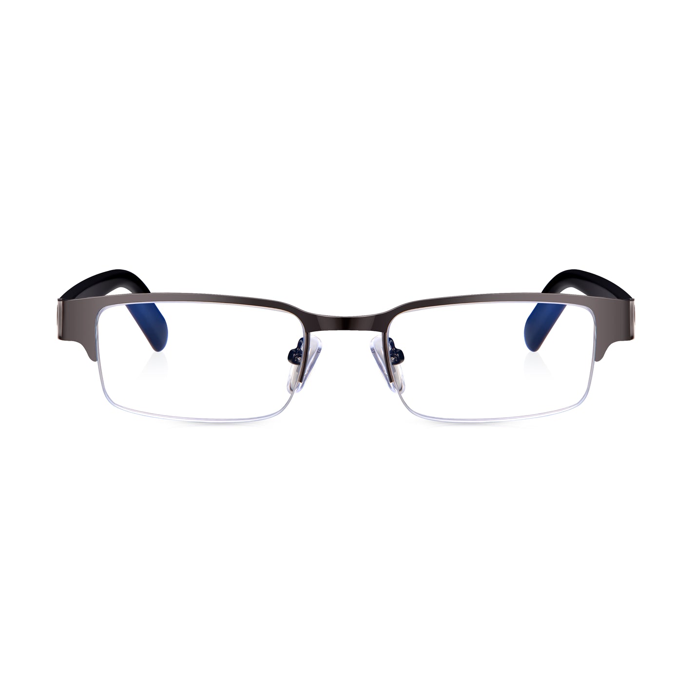 Read Optics Grey Rectangular Half Frame Blue Light Blocking Reading Glasses