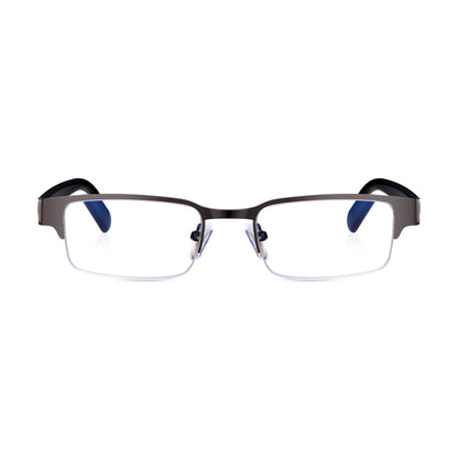 Read Optics Grey Rectangular Half Frame Blue Light Blocking Reading Glasses