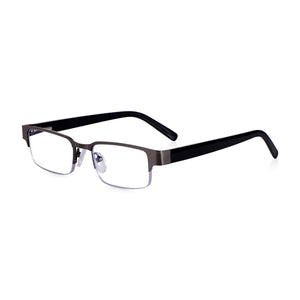 Read Optics Grey Rectangular Half Frame Blue Light Blocking Reading Glasses