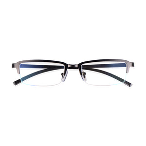 Read Optics Grey Rectangular Half Frame Blue Light Blocking Reading Glasses with Spring Hinges For Men & Women