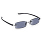 Read Optics Black Rectangular Rimless Reading Sunglasses for Men & Women