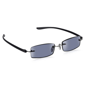 Read Optics Black Rectangular Rimless Reading Sunglasses for Men & Women