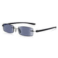 Read Optics Black Rectangular Rimless Reading Sunglasses for Men & Women