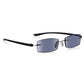 Read Optics Black Rectangular Rimless Reading Sunglasses for Men & Women