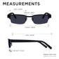 Matt Black Rectangular Semi Rimless Sun Reading Glasses with Spring Hinges For Men & Women