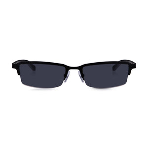 Read Optics Gloss Black Rectangular Half Frame Reading Sun Glasses with Spring Hinges For Men