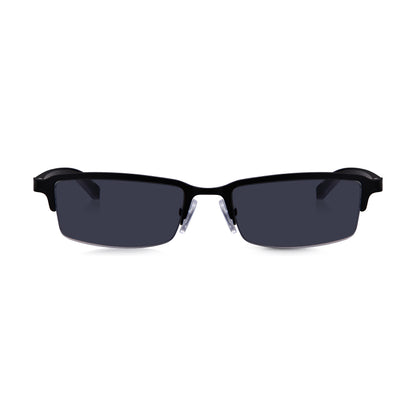 Read Optics Gloss Black Rectangular Half Frame Reading Sun Glasses with Spring Hinges For Men