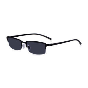 Read Optics Gloss Black Rectangular Half Frame Reading Sun Glasses with Spring Hinges For Men