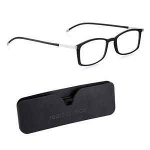 Read Optics Super Thin Black Rectangular Blue Light Blocking Reading Glasses for Men & Women