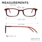 Read Optics Crystal Red Rectangular Blue Light Blocking Reading Glasses for Men & Women