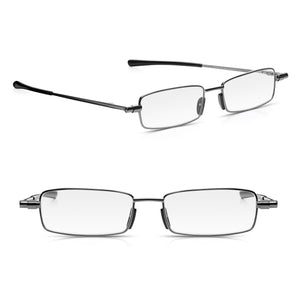 Read Optics Gunmetal Grey Rectangular Flat Folding Reading Glasses For Men & Women