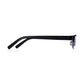 Matt Black Rectangular Semi Rimless Reading Glasses with Spring Hinges For Men & Women