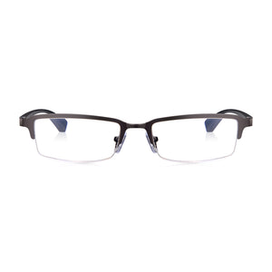 Read Optics Grey Rectangular Half Frame Blue Light Blocking Reading Glasses with Spring Hinges For Men & Women