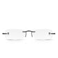 Gunmetal Grey Compact Folding Rimless Reading Glasses For Men & Women