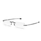 Gunmetal Grey Compact Folding Rimless Reading Glasses For Men & Women